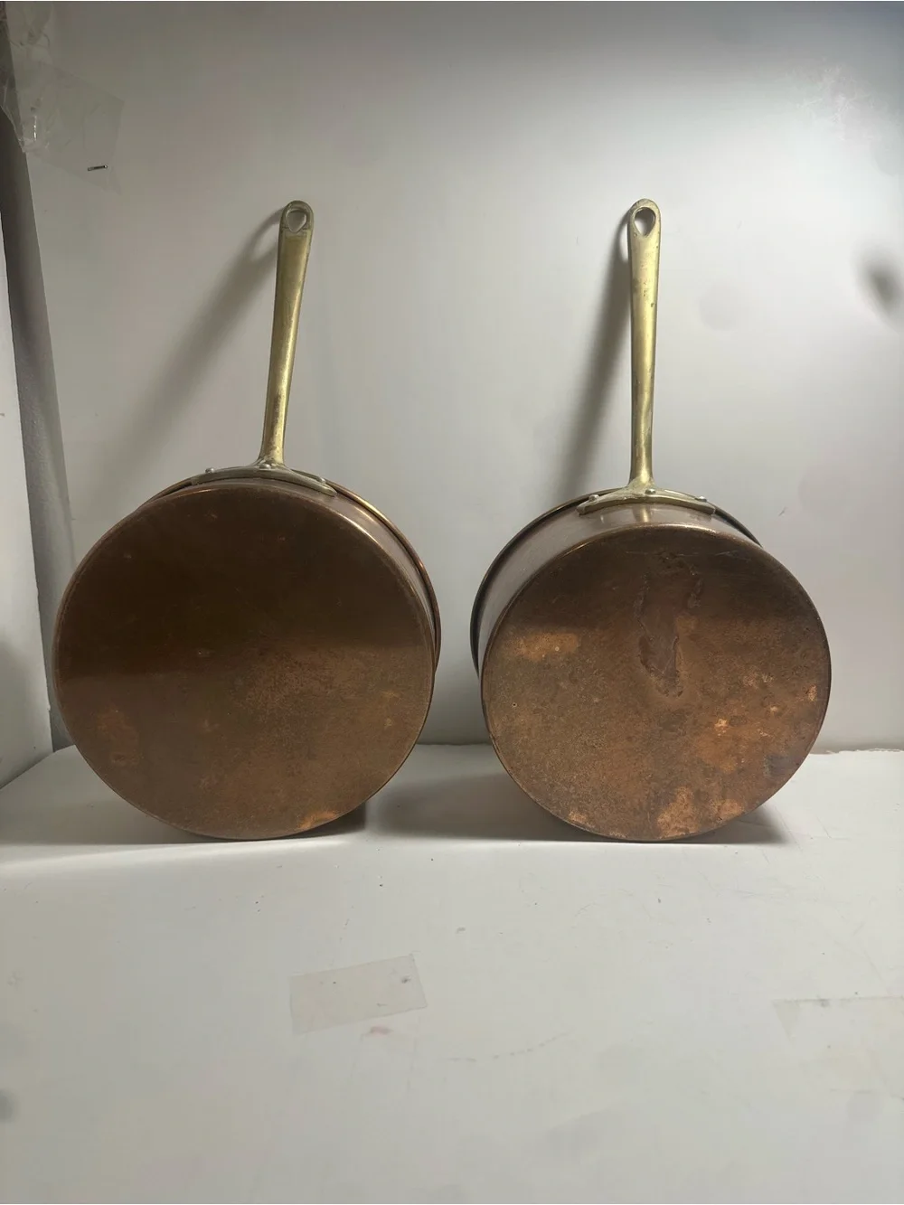 2 Copper Saucepan with Brass Handle and Teflon interior- Home Kitchen
